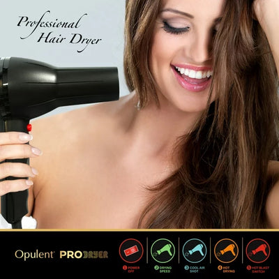 Opulent Care Professional Hair Dryer Ionic Ceramic and Tourmaline Blow Dryer